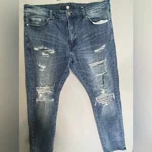 Men's Jordan Craig Sean Faded Wash Blue Denim Jeans Pants Size 38x32